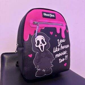Hot Topic Ghost Face Pink and Black Mini Backpack